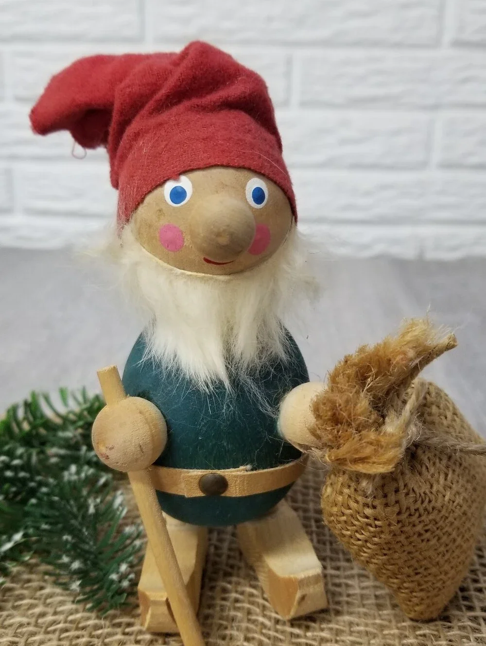 Vintage Wooden Gnome
